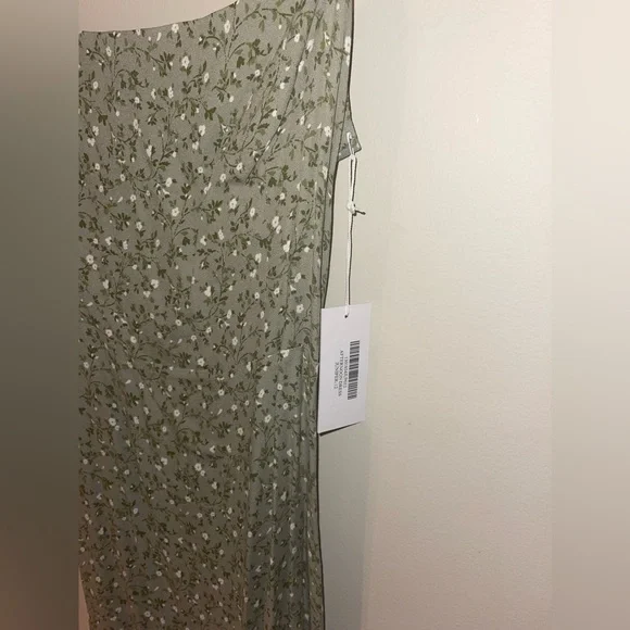 Reformation Afternoon Midi Dress in Juniper Green Floral 12 NWT - Picture 9 of 9